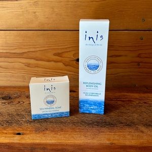 Inis Body Oil and sea mineral bar soap